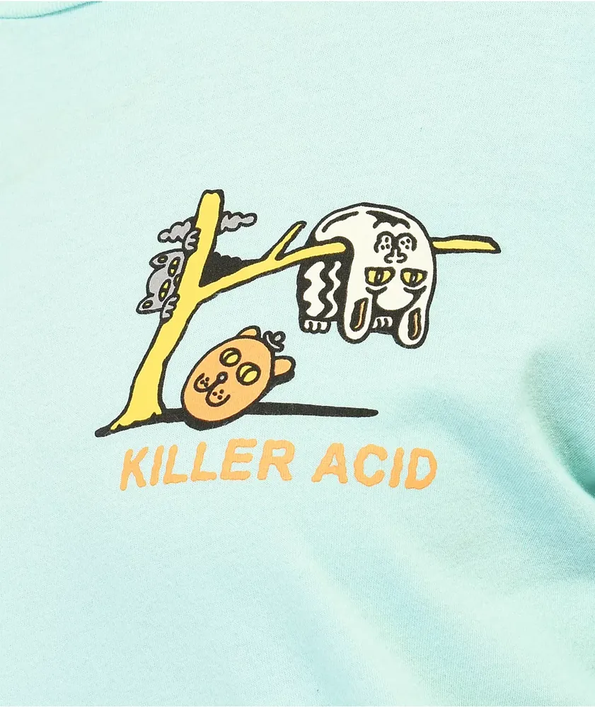 Killer Acid Melting Cat Light Blue T-Shirt
