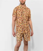 Killer Acid Mushroom Friends Tan & Orange Board Shorts