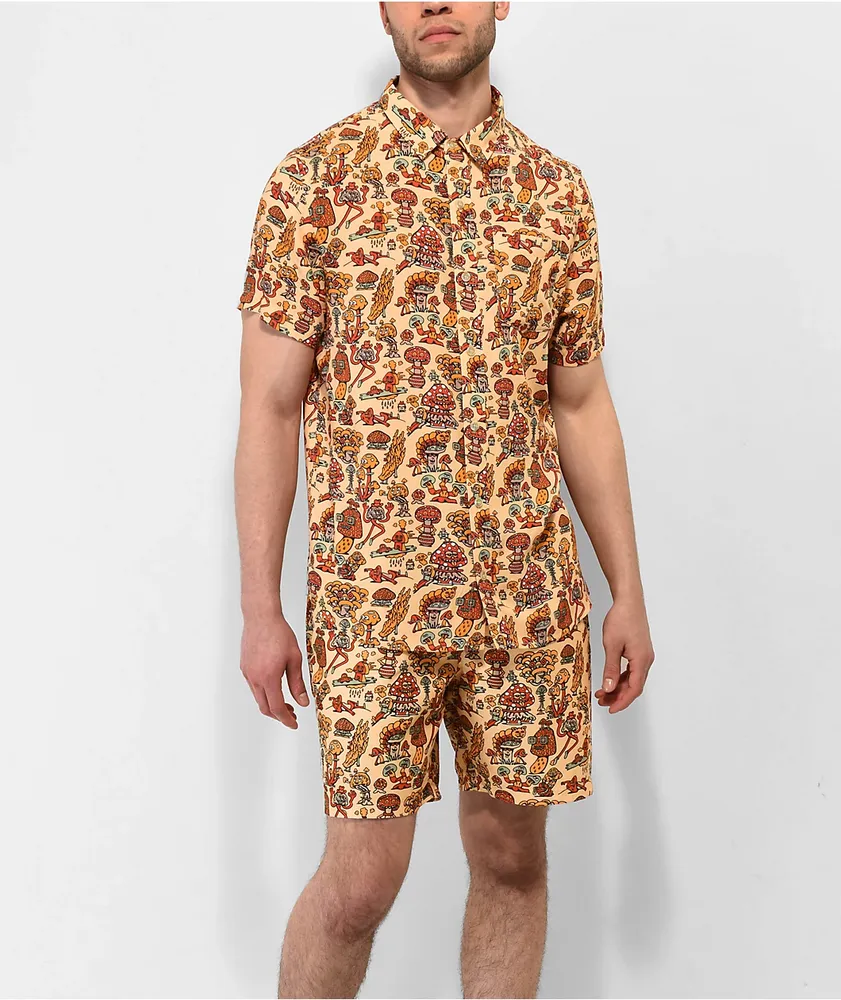Killer Acid Mushroom Natural Button Up Shirt