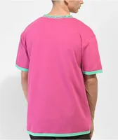 Killer Acid No Bad Trips Pink Knit Ringer T-Shirt