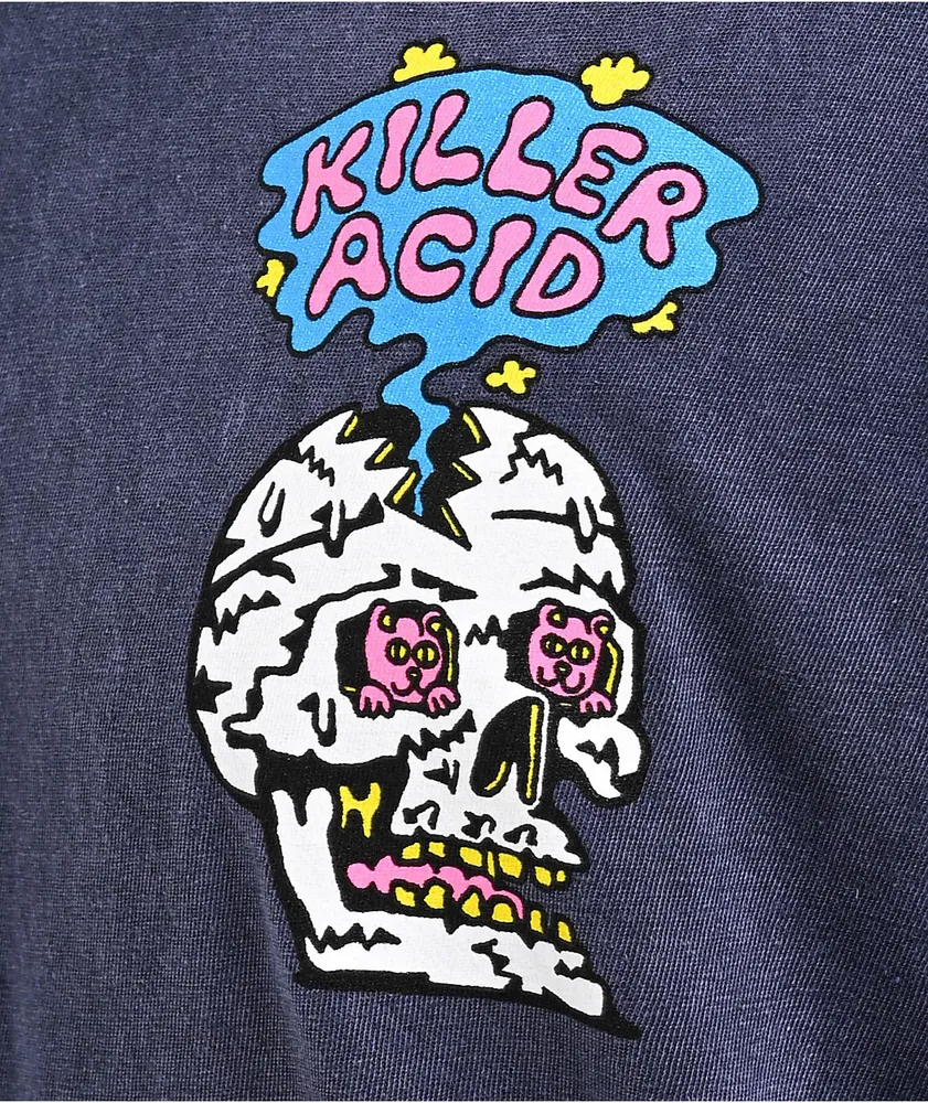 Killer Acid No Brain Vintage Denim Wash T-Shirt