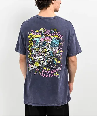 Killer Acid No Brain Vintage Denim Wash T-Shirt