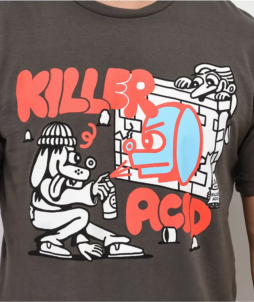 Killer Acid Paint Supplies Charcoal T-Shirt