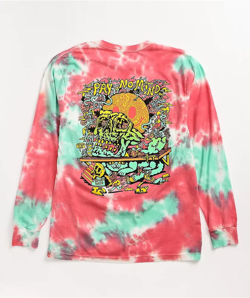 Killer Acid Pay No Mind Pink & Blue Tie Dye Long Sleeve T-Shirt