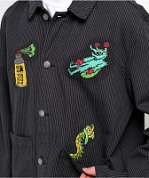 Killer Acid Pest Control Black Long Sleeve Button Up Work Shirt