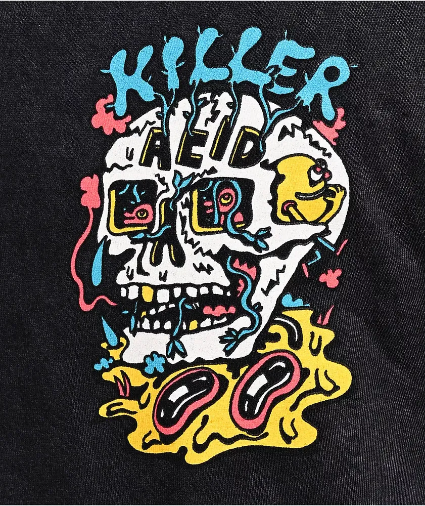 Killer Acid Smile Now Cry Later Black Wash T-Shirt