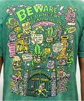 Killer Acid Stoner Graveyard Green Wash T-Shirt