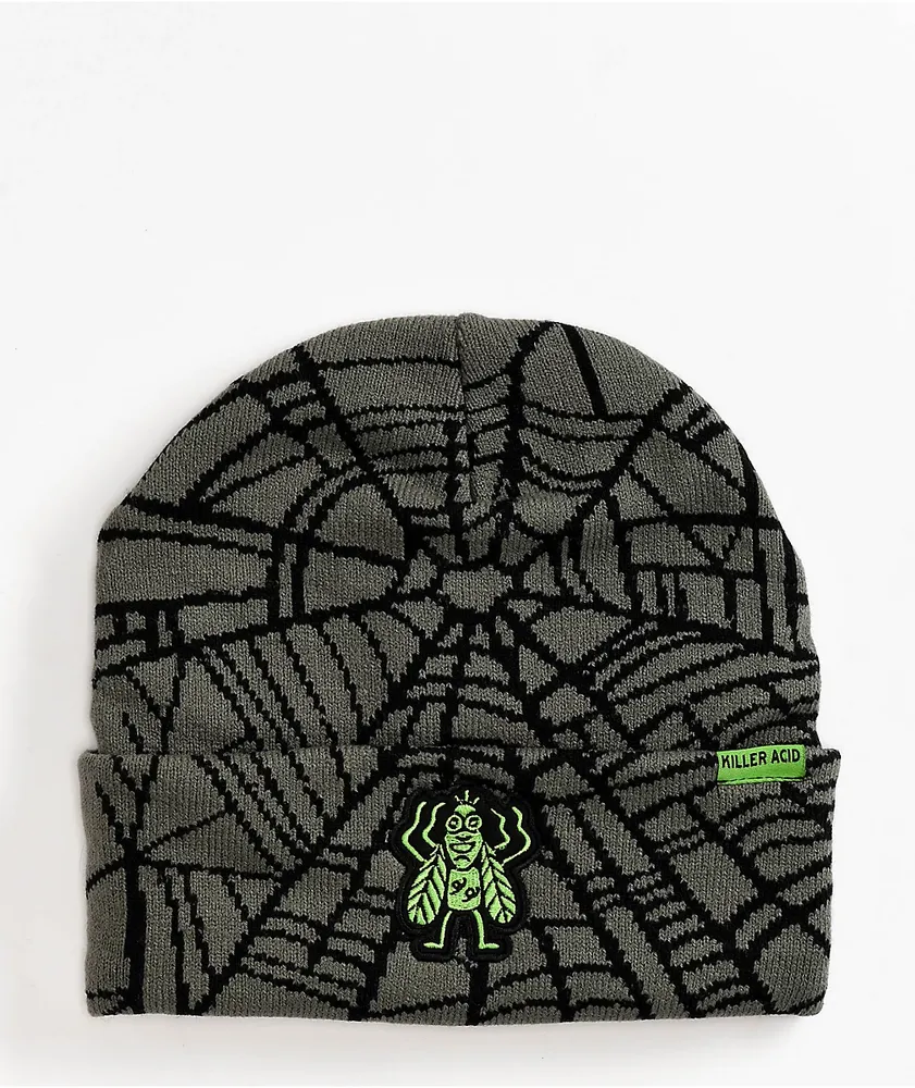 Killer Acid Tangled Web Grey & Black Beanie