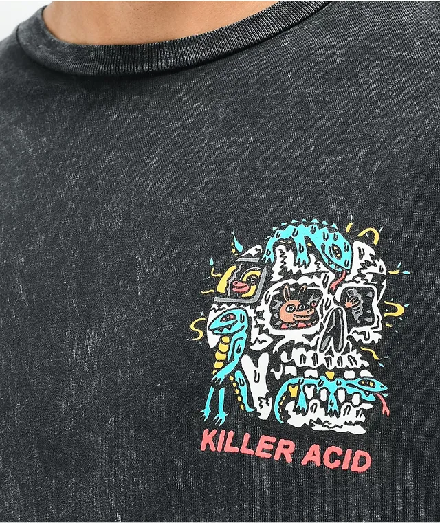 Killer Acid Smile Now Cry Later Black Wash T-Shirt