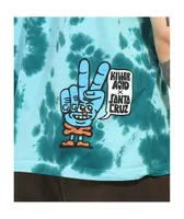 Killer Acid x Santa Cruz Board Hand Blue Tie Dye T-Shirt