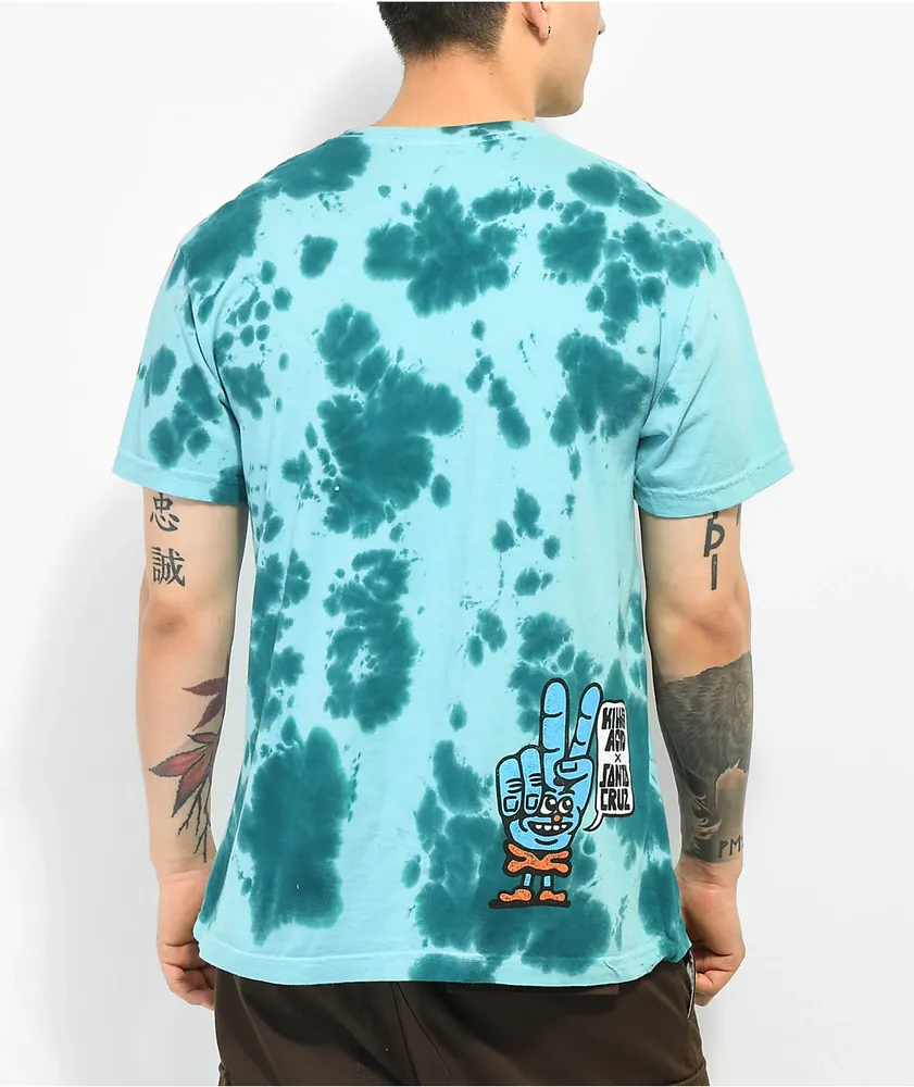 Killer Acid x Santa Cruz Board Hand Blue Tie Dye T-Shirt