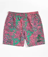 Killer Acid x Santa Cruz Little Hand Pink & Green Board Shorts