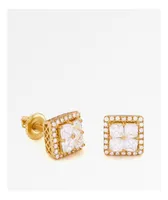 King Ice 14K Gold Layered CZ Earrings