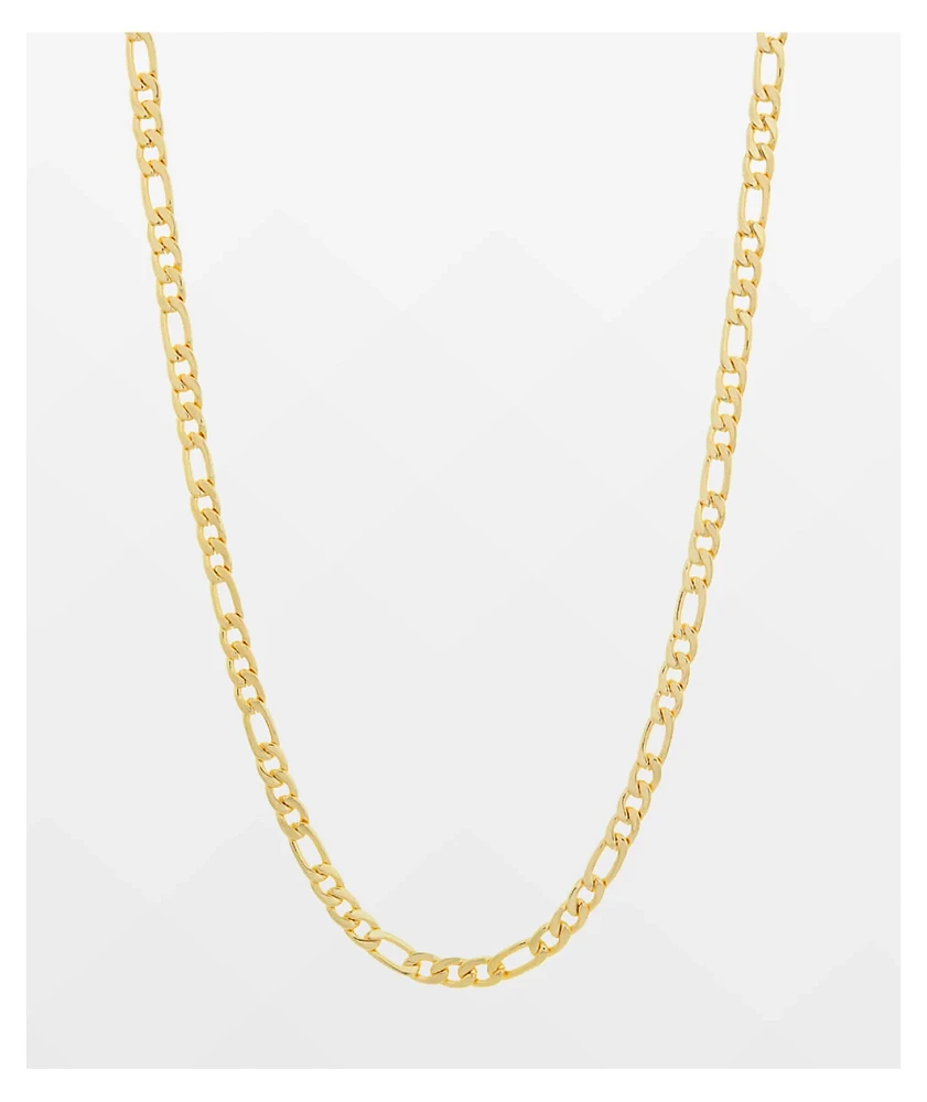 King Ice 20" Figaro Gold Chain Necklace