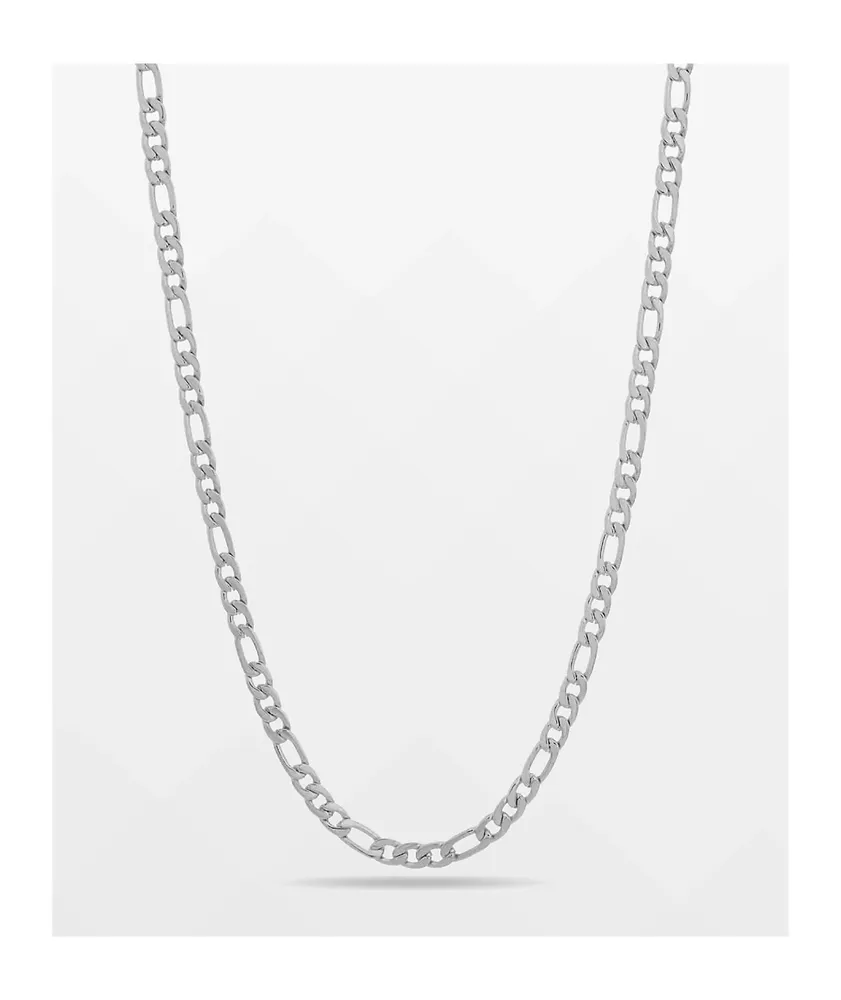 King Ice 20" Figaro Silver Chain Necklace