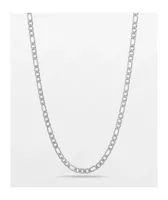 King Ice 20" Figaro Silver Chain Necklace