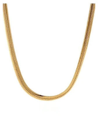 King Ice 22" Yellow Gold Herringbone Chain Necklace