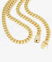 King Ice 24" Cuban 10mm Gold Chain Necklace