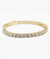 King Ice 5mm Single Row Gold Tennis Bracelet