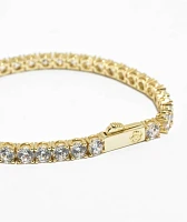 King Ice 5mm Single Row Gold Tennis Bracelet