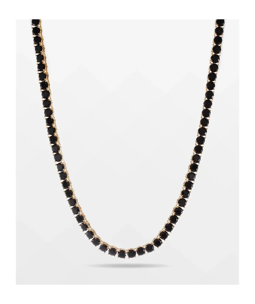 King Ice 5mm Single Row Onyx Tennis Necklace