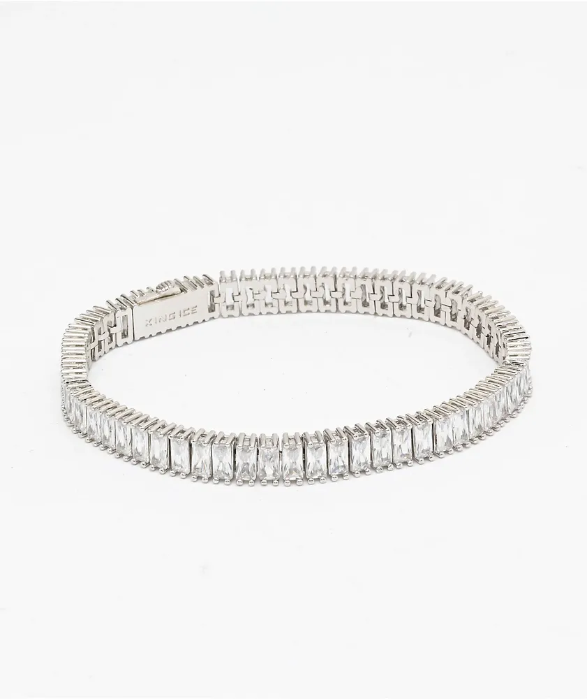 King Ice 6mm Baguette Silver Tennis Bracelet