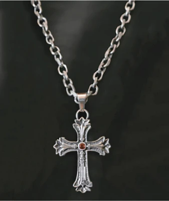 King Ice Biker Cross Stainless Steel Necklace