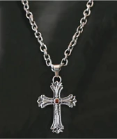 King Ice Biker Cross Stainless Steel Necklace