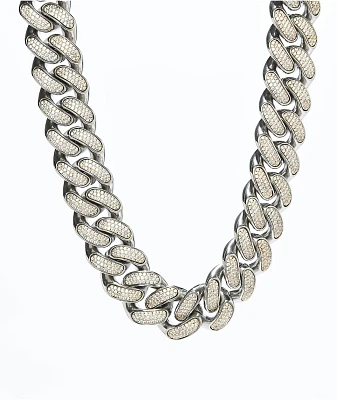 King Ice Diamond Cut 22" White Gold Miami Cuban Link Chain