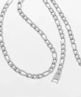 King Ice Figaro Silver 6mm Chain Necklace