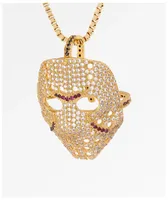 King Ice Hockey Mask 20" Gold Necklace