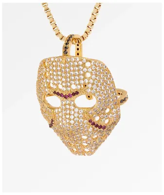 King Ice Hockey Mask Gold Necklace