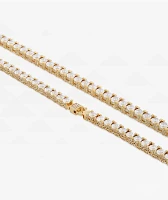 King Ice Icy 5mm Single Row Gold Tennis Chain Necklace