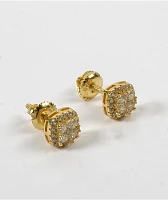 King Ice Layered Gold Stud Earrings