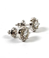 King Ice Layered White Gold Stud Earrings