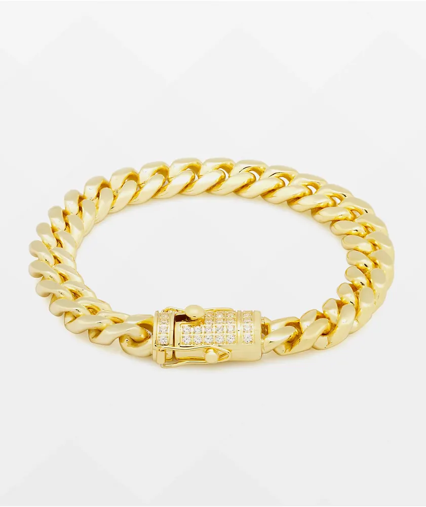 King Ice Miami Cuban 10mm Gold Bracelet