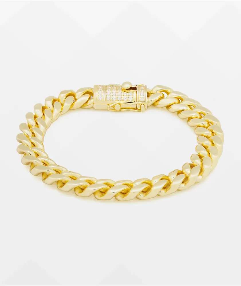 King Ice Miami Cuban 10mm Gold Bracelet