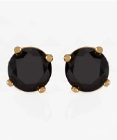 King Ice Round Onyx Stud Earrings