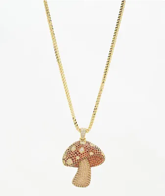King Ice Shroom 20" Gold Necklace