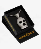 King Ice Ski Mask 20" Silver Necklace