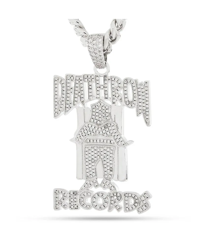 King Ice x Death Row Records OG Death Row Logo 20" Silver Chain Necklace