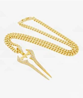 King Ice x Halo Iced Energy Sword 20" Gold Chain Necklace