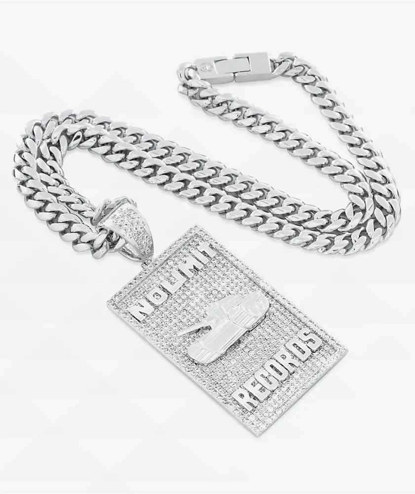 King Ice x No Limit Records Dog Tag 24" Silver Necklace