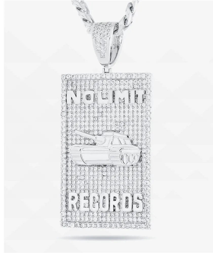 King Ice x No Limit Records Dog Tag 24" Silver Necklace