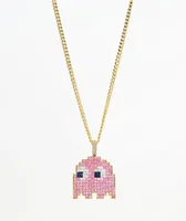 King Ice x Pac-Man Pinky Gold & Pink 24" Gold Necklace