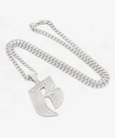 King Ice x Ruff Ryders Logo 22" Silver Chain Necklace