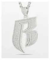 King Ice x Ruff Ryders Logo 22" Silver Chain Necklace