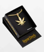 King Ice x Snoop Dogg Jungle Julz Weed Leaf Gold Necklace