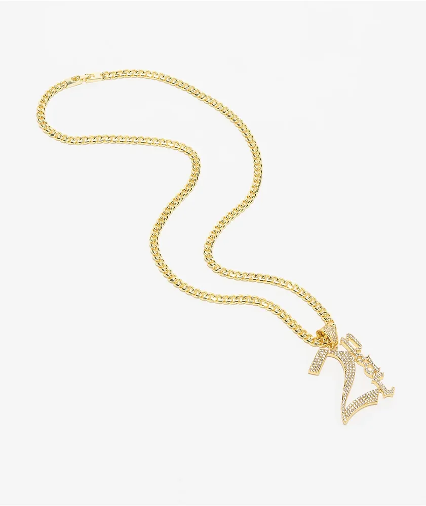 King Ice x Tupac Logo Yellow Gold Necklace