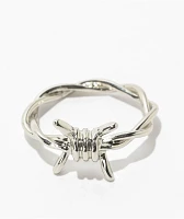 Krone 2 Pack Barbed Skull Silver Rings